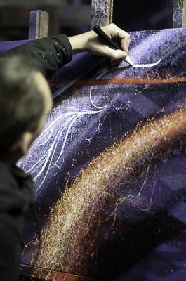 Astro working in his studio