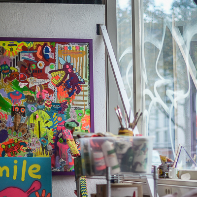 Inside Bortusk's studio