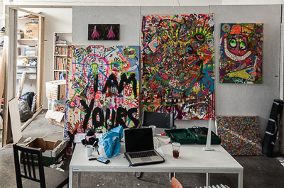 Inside Bortusk's studio