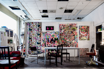 Inside Bortusk's studio