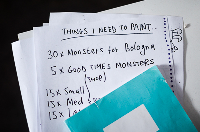 Inside Bortusk's studio - To Do List