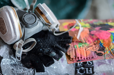 Inside Bortusk's studio - Mask and favourite glove