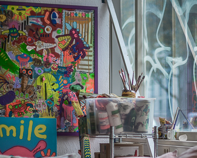 Inside Bortusk's studio