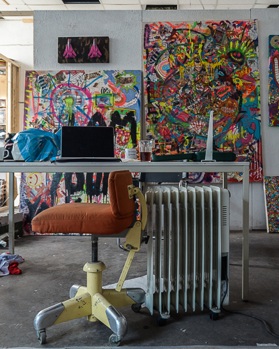 Inside Bortusk's studio