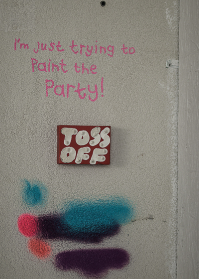 Inside Bortusk's studio - on the wall