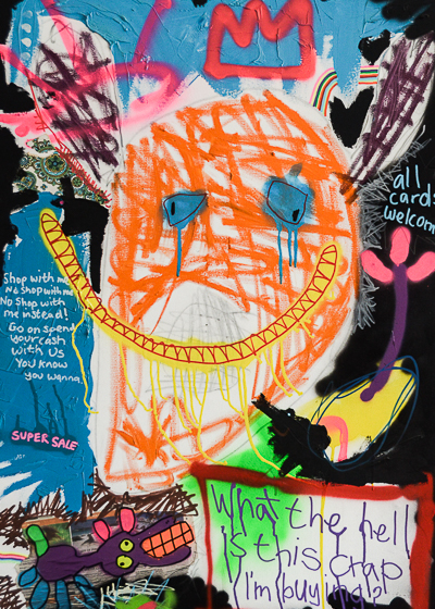 Close-up of a work by Bortusk