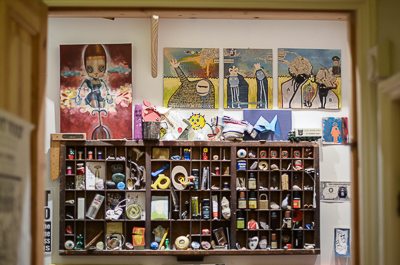 My Dog Sighs at home - a printer's letter handler filled with every little thing each family member chooses