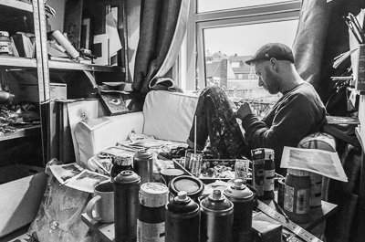 My Dog Sighs working on his tin man