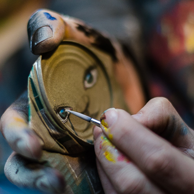 My Dog Sighs working on his tin man