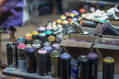 Inside Astro's studio - Spray Cans