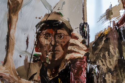 The Hunted hunters by Borondo - work on plexiglass - detail