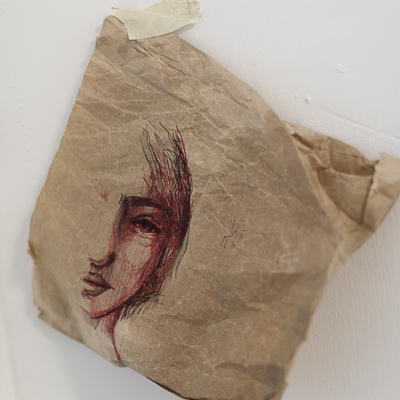 Inside Borondo's studio - Sketch