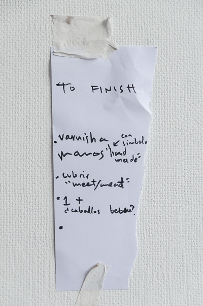 Inside Borondo's studio - To Finish list