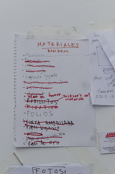 Inside Borondo's studio - List of Materials