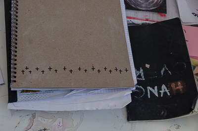 Borondo's notebook and sketchbook