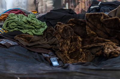 Inside Borondo's studio - coats