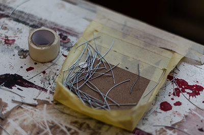 Inside Borondo's studio - cut wire