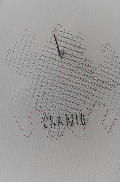 Inside Borondo's studio - bird's skull shape