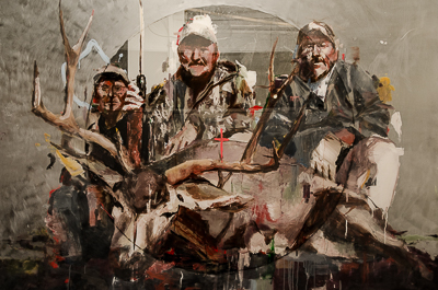 The hunted Hunters by Borondo - work on plexiglass