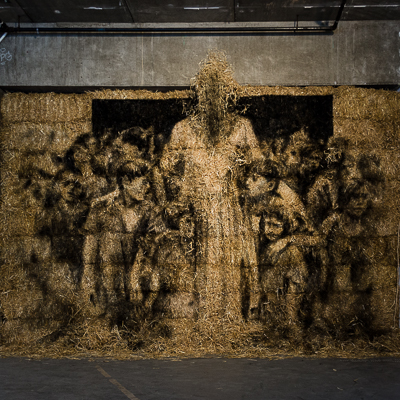 Opening Night - Animal Exhibition - Borondo - Paint on straw