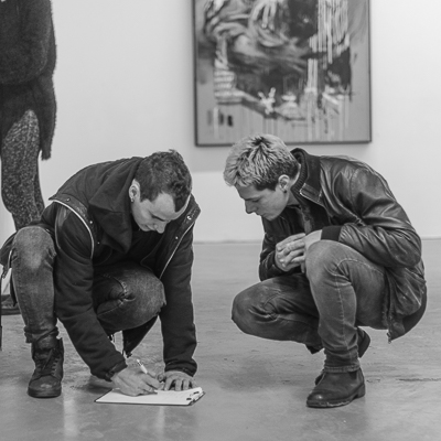 Animal Exhibition - Borondo and Edoardo Tresoldi checking out the last details before the opening