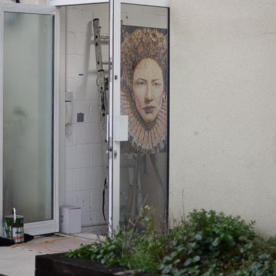 Jimmy C's canvas from outside the studio