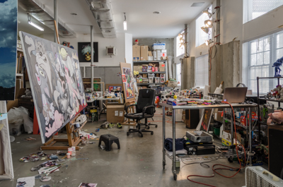 Inside Ron English's studio