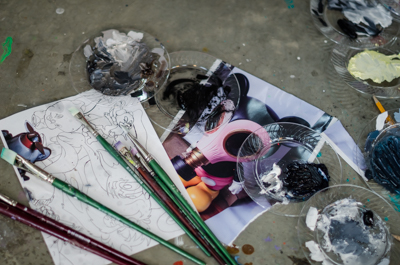 Inside Ron English's studio - tools and sketches