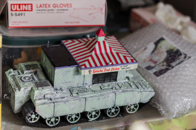 Inside Ron English's studio - KFC Tank