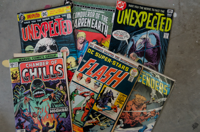 Old comics used for background