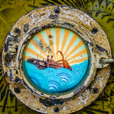 Animated Precarious Voyage inside a salvaged porthole (3/3)