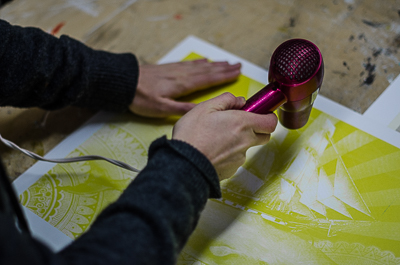 Drying the first layered print of Leviathan