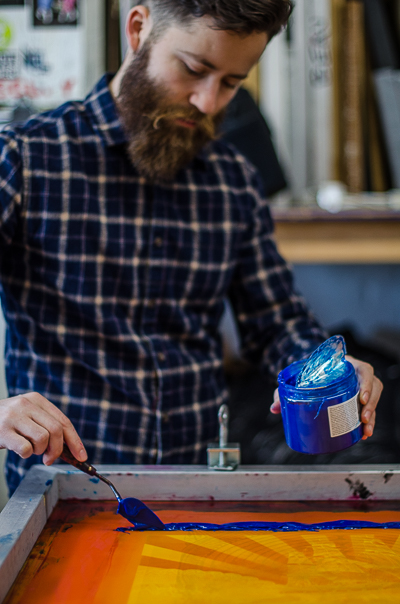 Beau Stanton working on his third layer