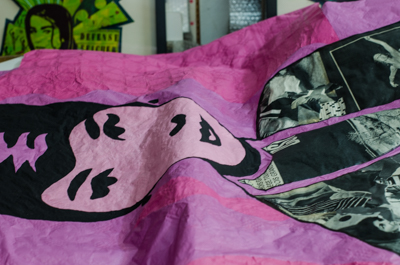 Variation on Audrey Hepburn: Paint and collages