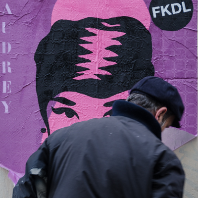 FKDL pasting his Audrey Hepburn classic piece