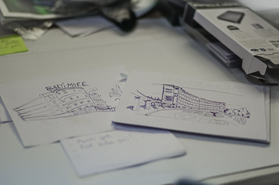 FKDL loves Bauhaus architecture and draws hotel facades and buidings