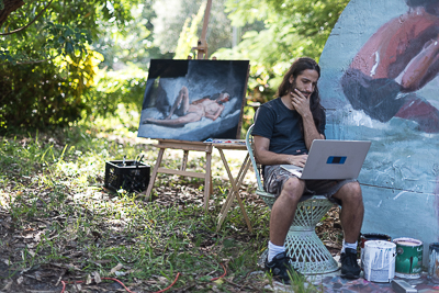 Axel Void in his garden