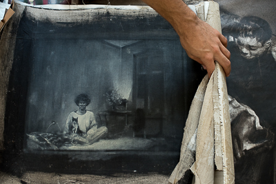 Oil on Canvas - Alex's neighbourg when he lived in his Berlin punk house